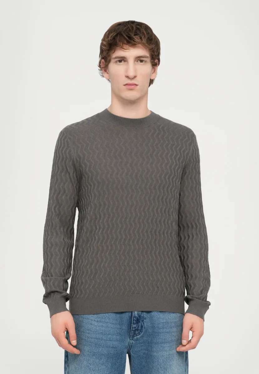 Strickpullover - dark gull zig zag