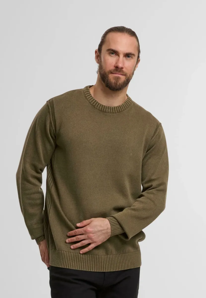 Strickpullover - dark olive