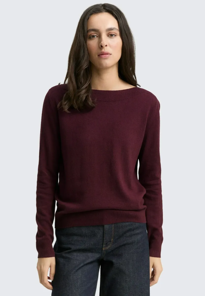 Strickpullover - dark red mélange