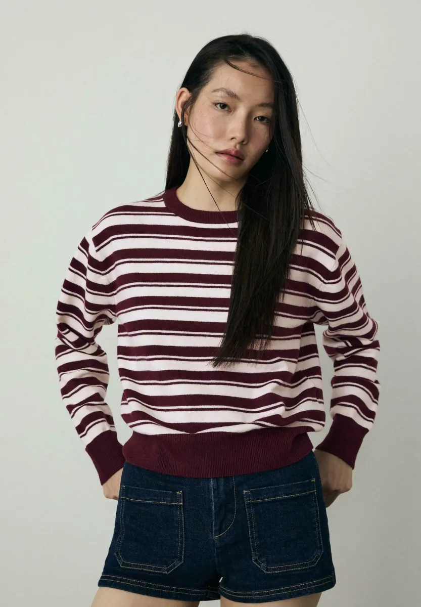 Strickpullover - dark red