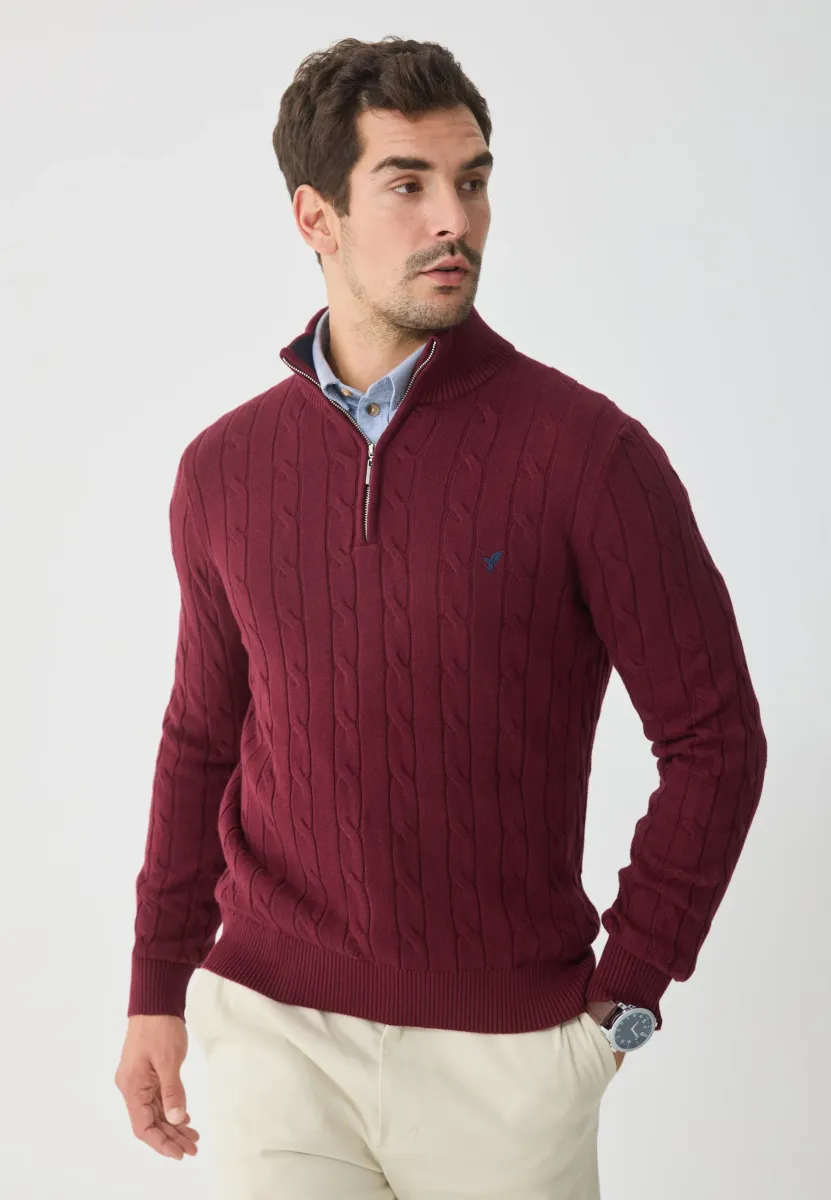 Strickpullover - dark red