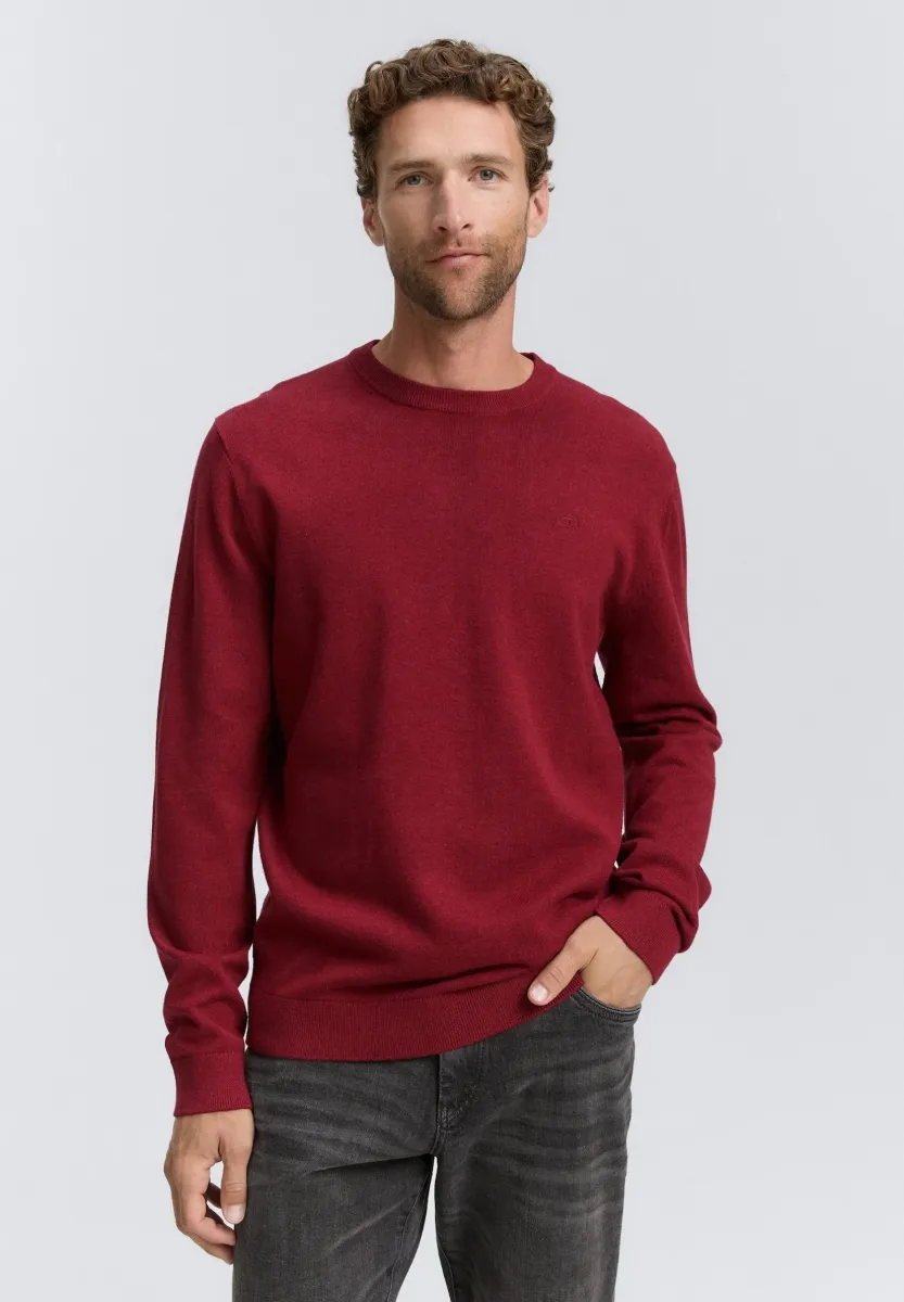 Strickpullover - dark samba red melange