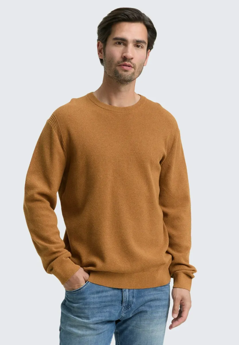 Strickpullover - deep cognac melange