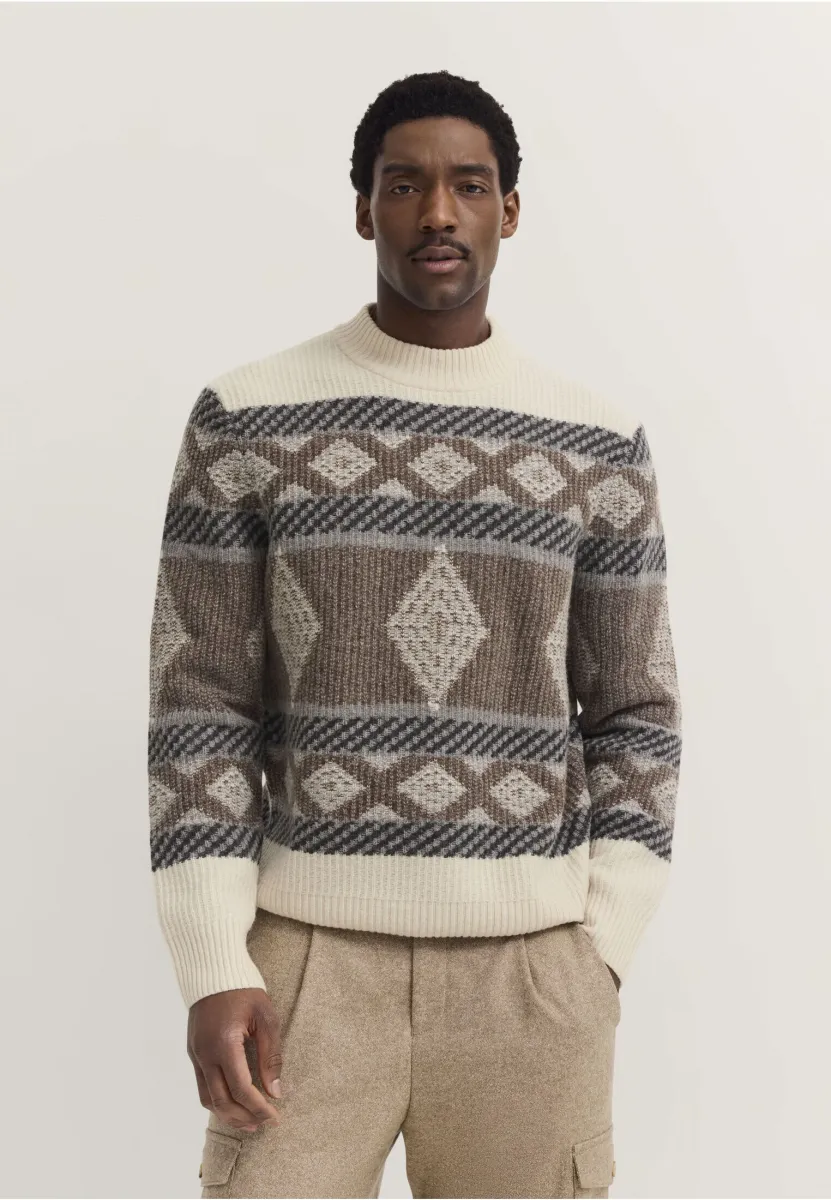 Strickpullover - ecru grau
