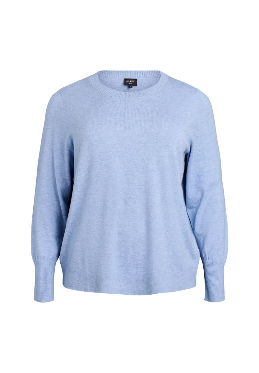 Strickpullover - faded denim melange