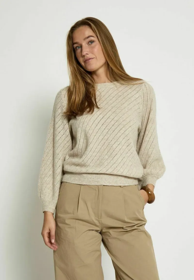 Strickpullover - fog sand