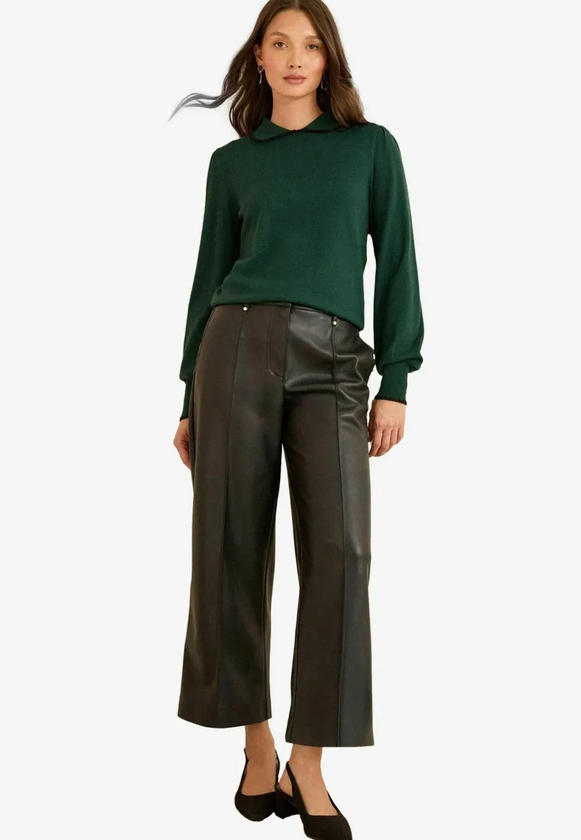 Strickpullover - forest green tipped