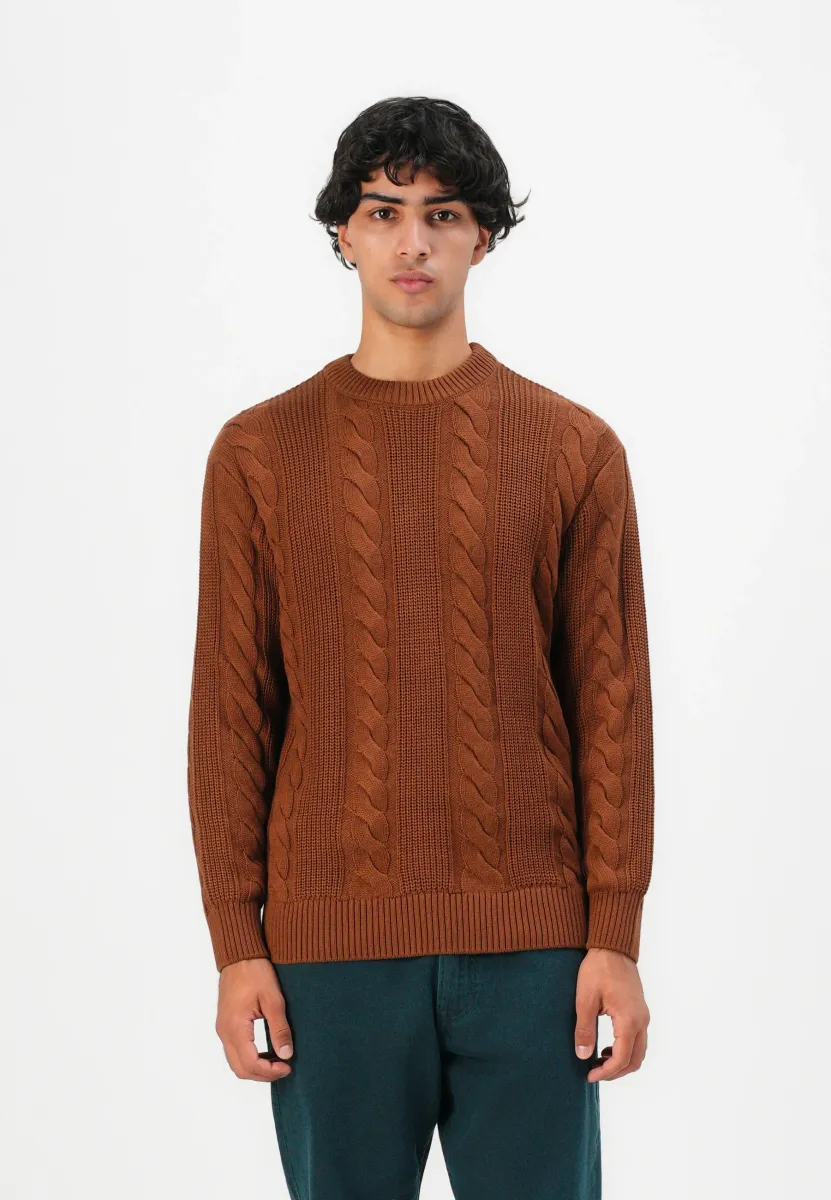 Strickpullover - golden clay