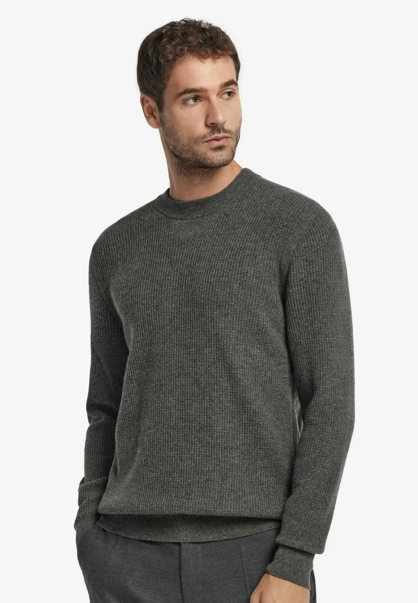 Strickpullover - grau - - dark grey melange