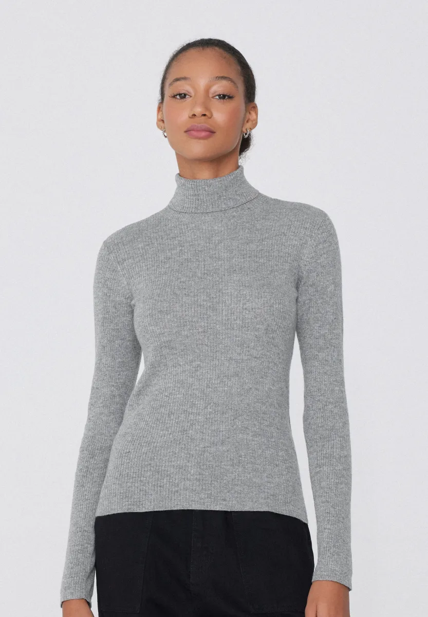 Strickpullover - grau grey wool blend