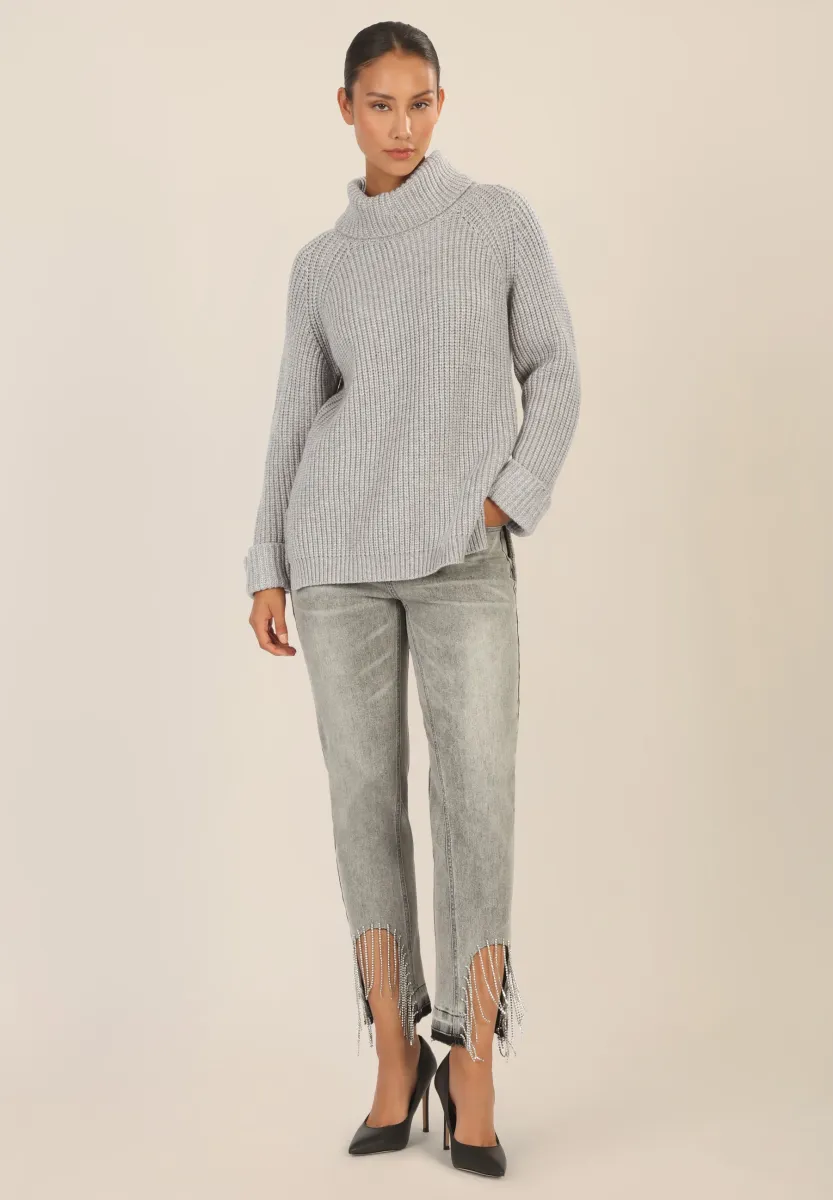 Strickpullover - graumeliert