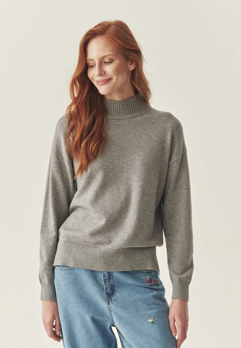 Strickpullover - gray melange