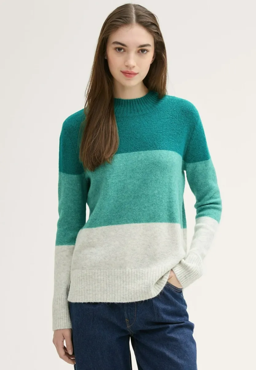 Strickpullover - green beige