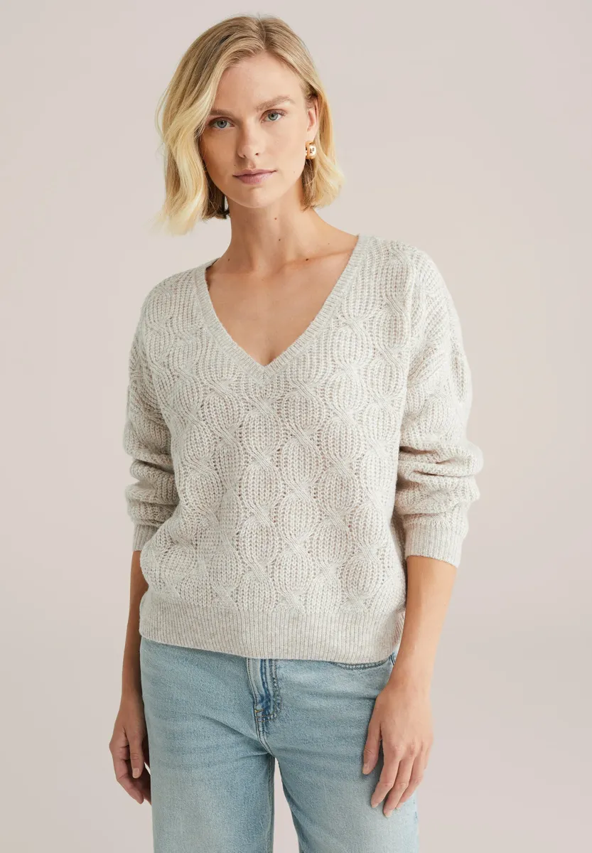 Strickpullover - greige