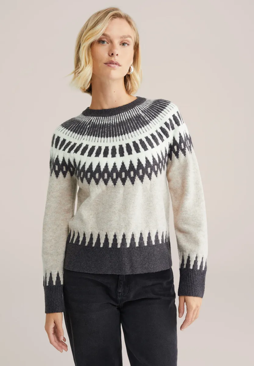 Strickpullover - greige