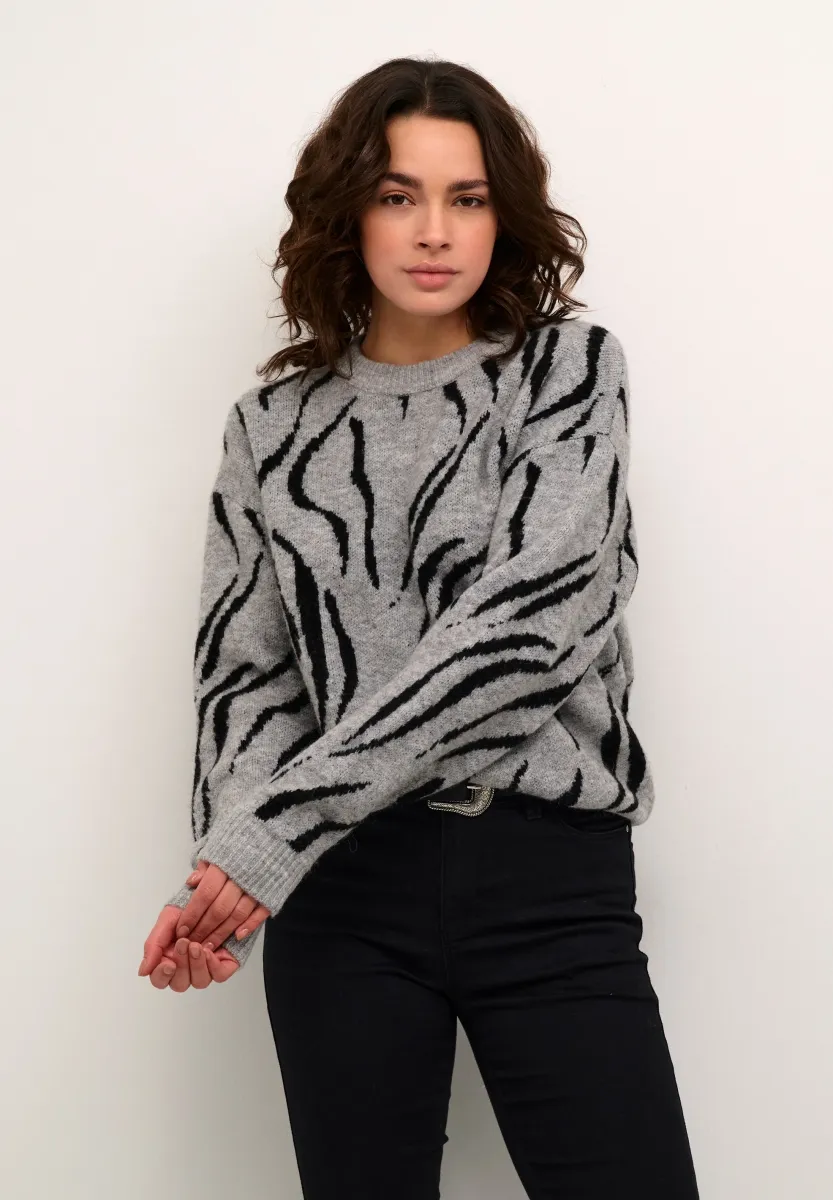 Strickpullover - grey melange   black