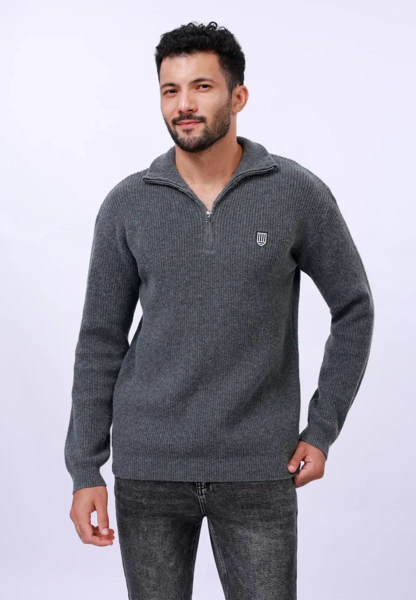 Strickpullover - grey melange