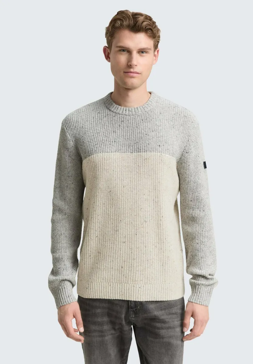 Strickpullover - grey offwhite nep colorblock