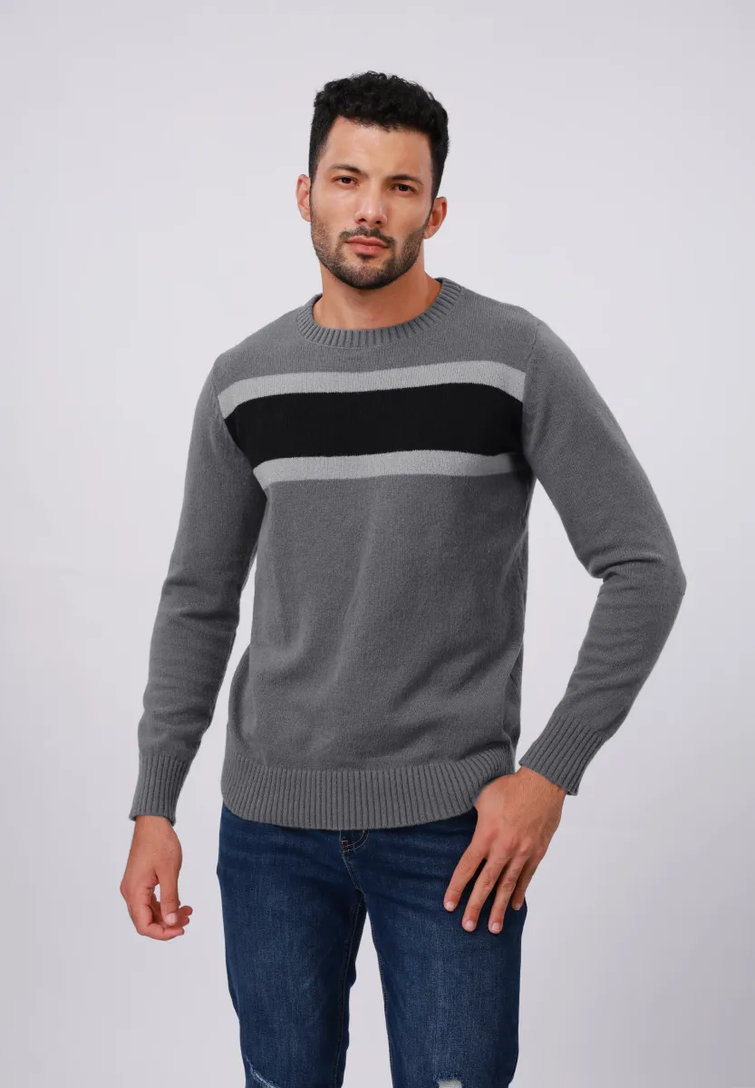 Strickpullover - grey/deep grey/black