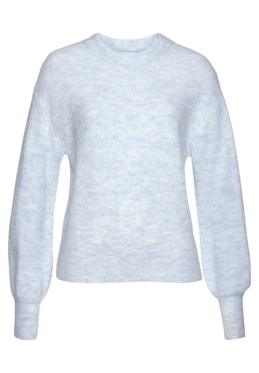 Strickpullover - hellblau meliert
