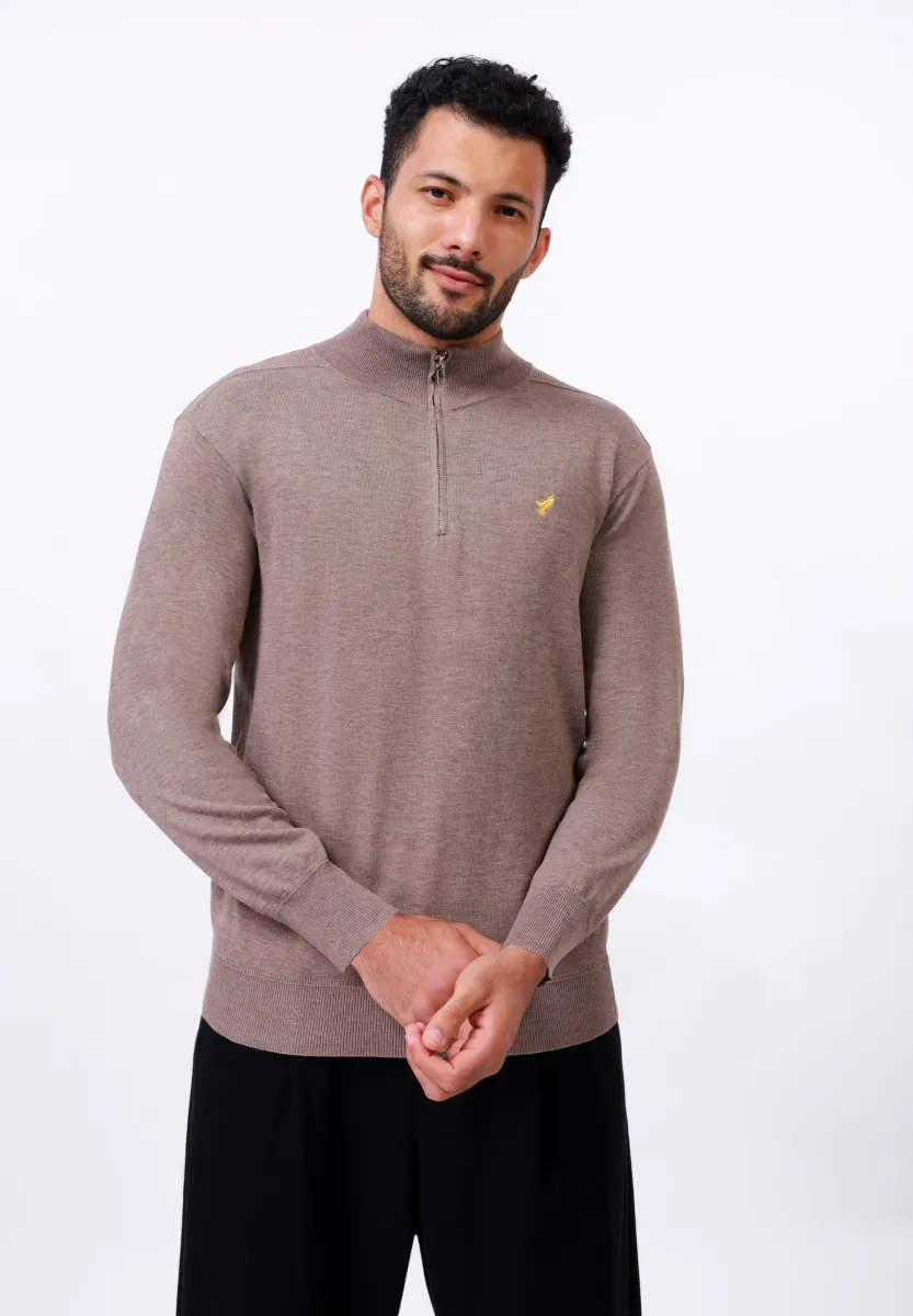 Strickpullover - khaki melange