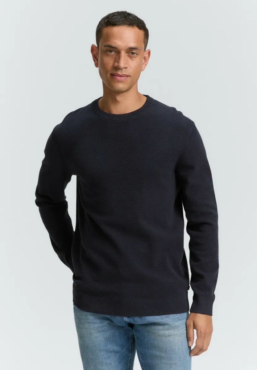 Strickpullover - knitted navy melange