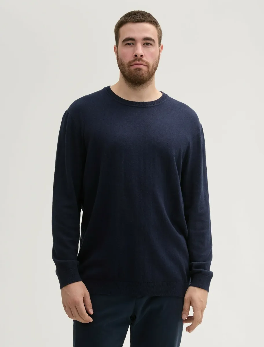 Strickpullover - knitted navy melange