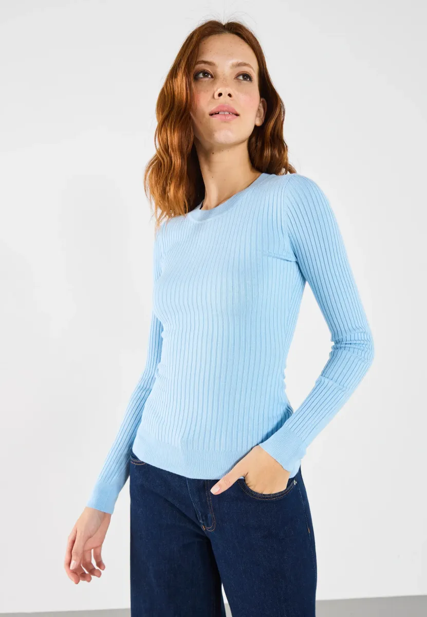 Strickpullover - light blue