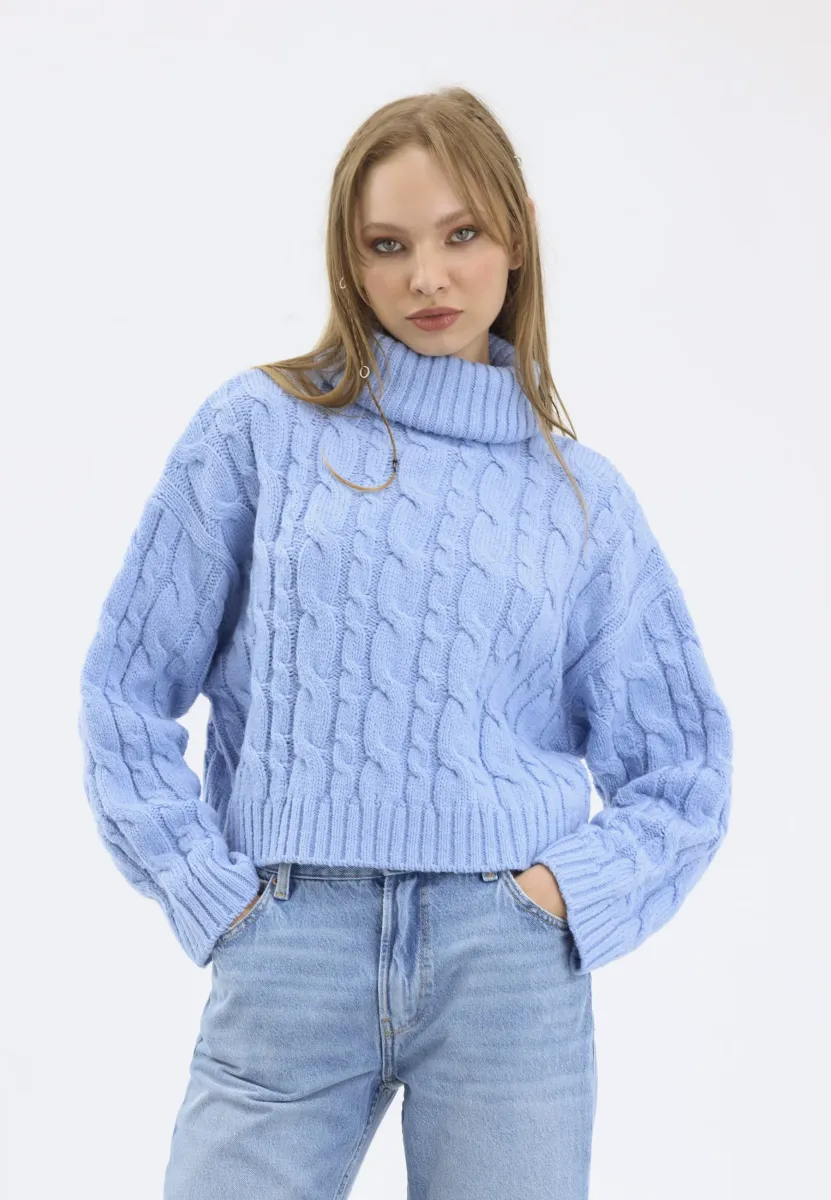 Strickpullover - light blue