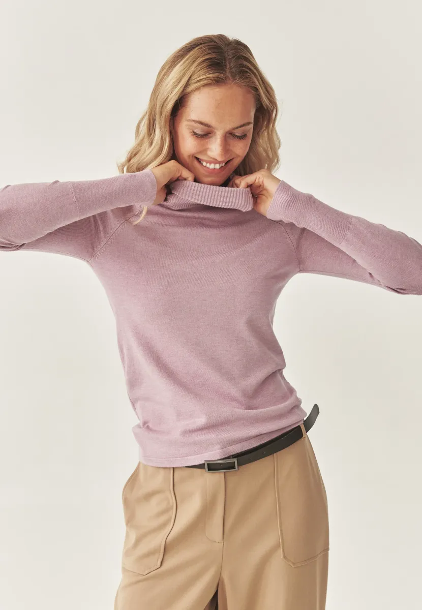 Strickpullover - lila melange