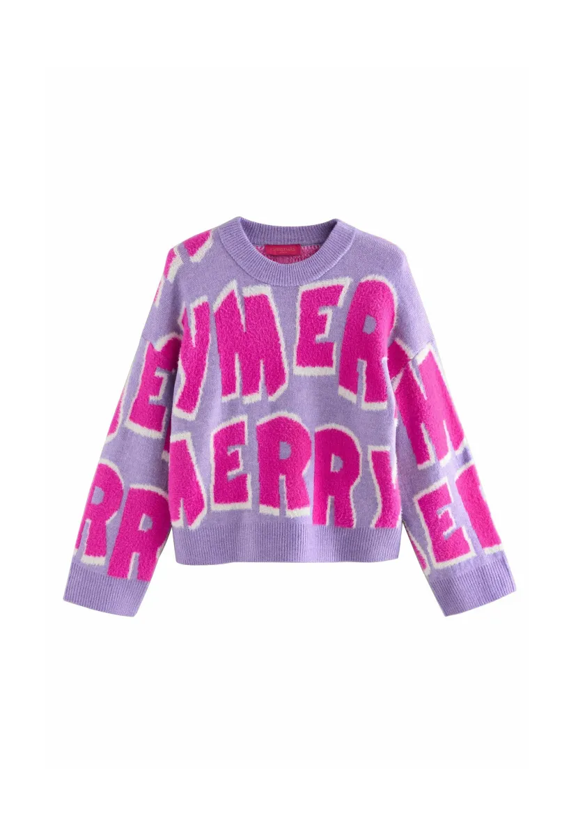Strickpullover - lilac purple pink merry graphic
