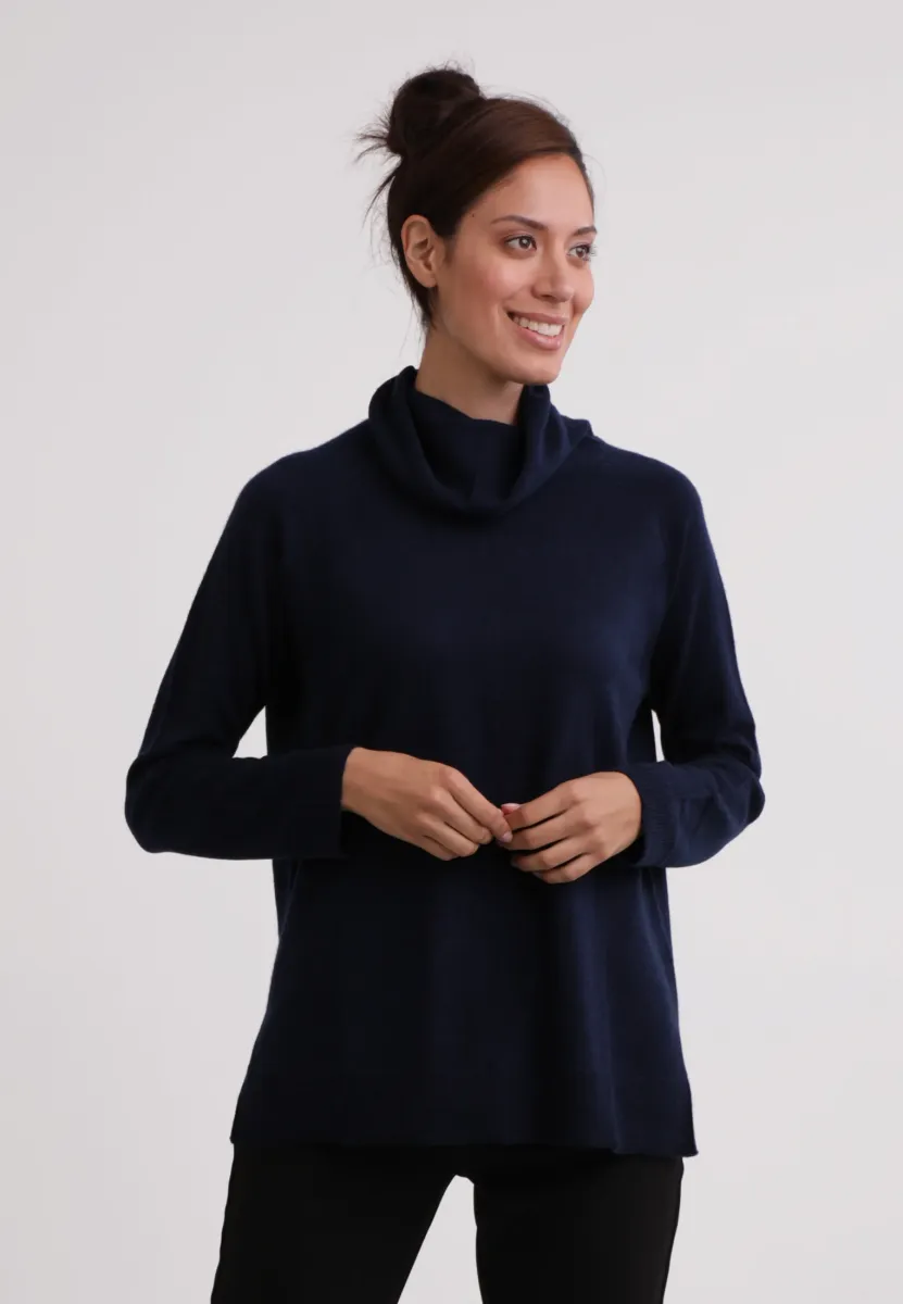 Strickpullover - marine blau