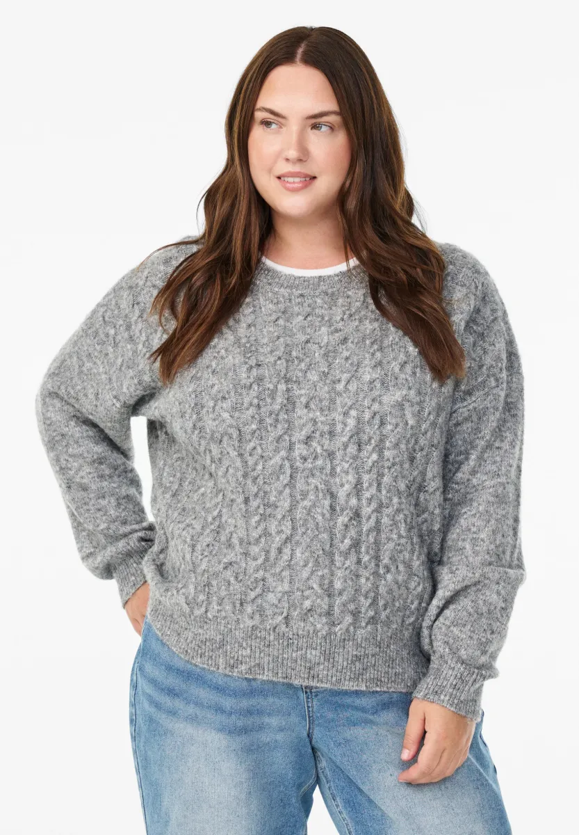 Strickpullover - medium grey melange