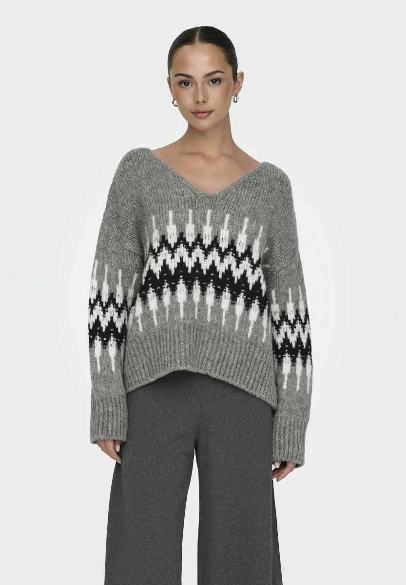 Strickpullover - medium grey melange