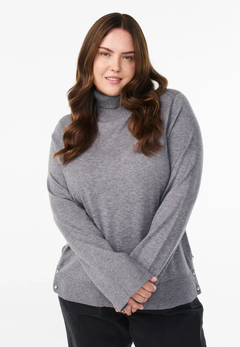 Strickpullover - medium grey melange