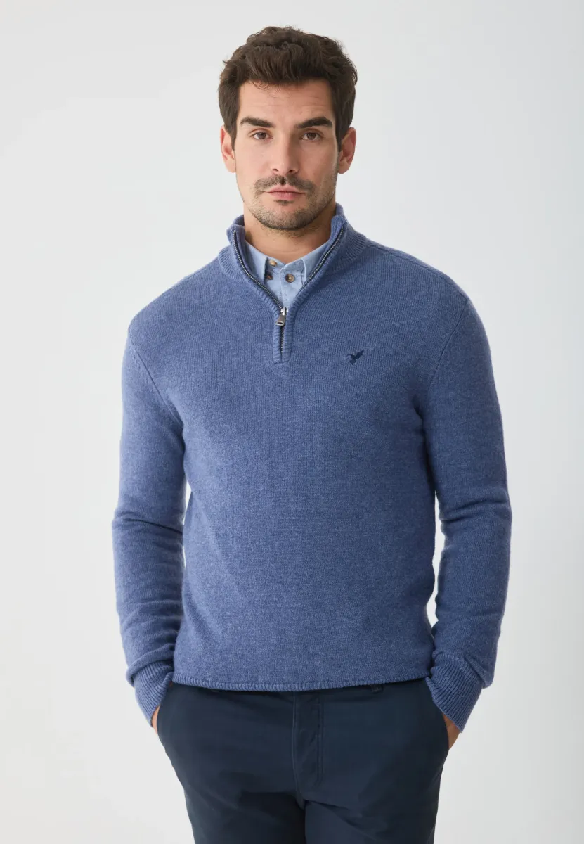 Strickpullover - mid blue melange