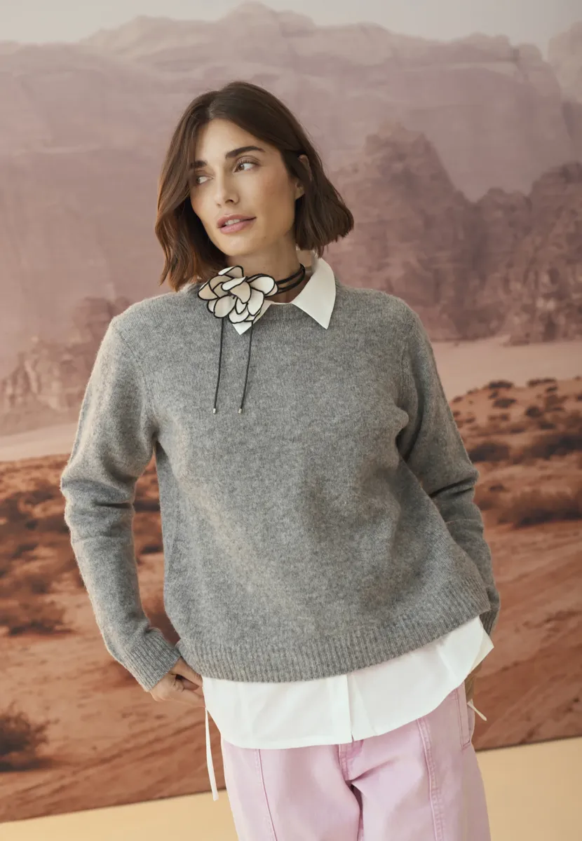 Strickpullover - mid grey melange