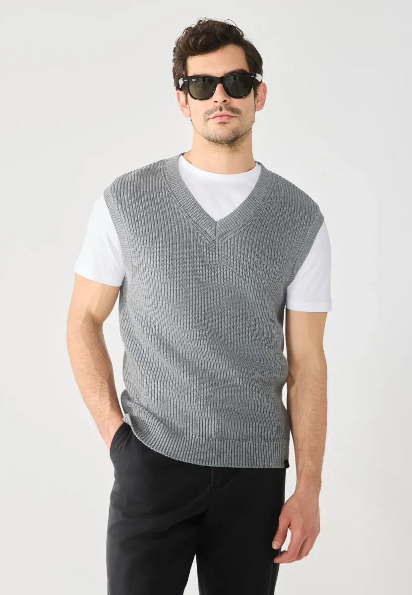 Strickpullover - mid grey