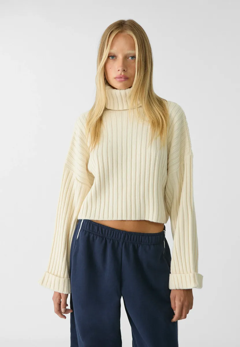 Strickpullover - mottled beige