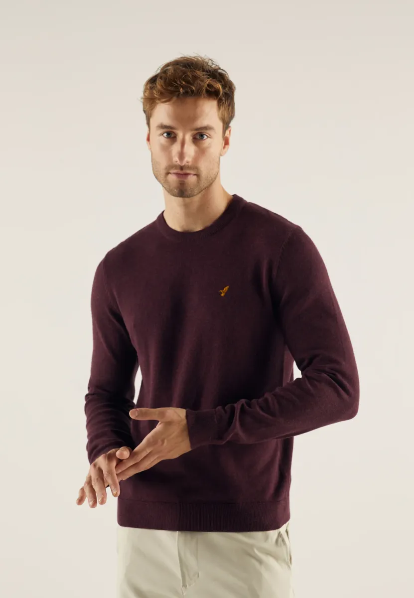 Strickpullover - mottled bordeaux