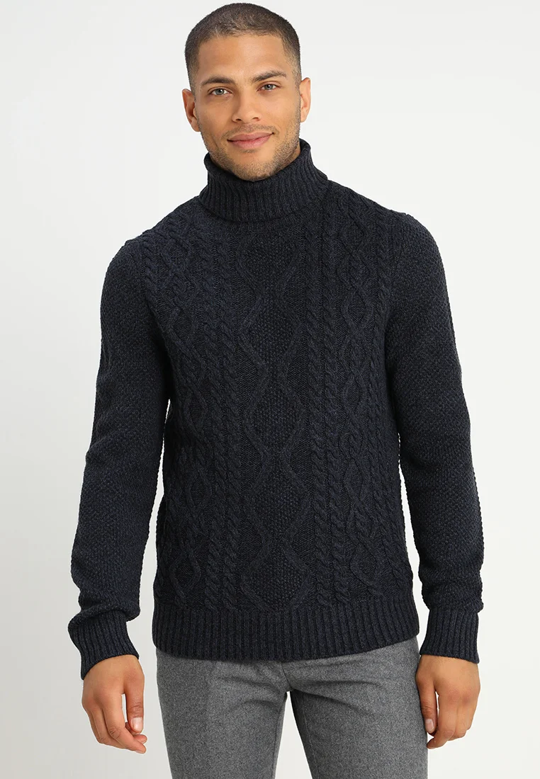 Strickpullover - mottled dark blue