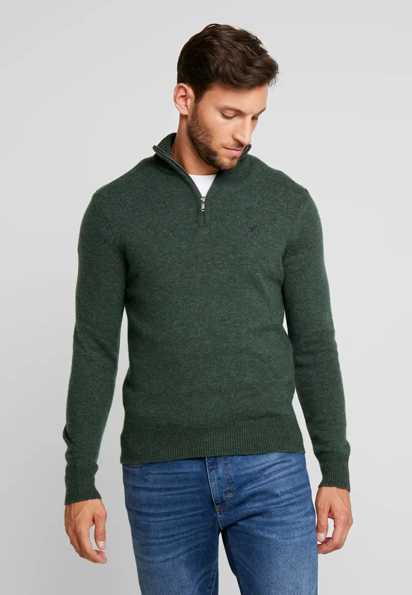 Strickpullover - mottled dark green