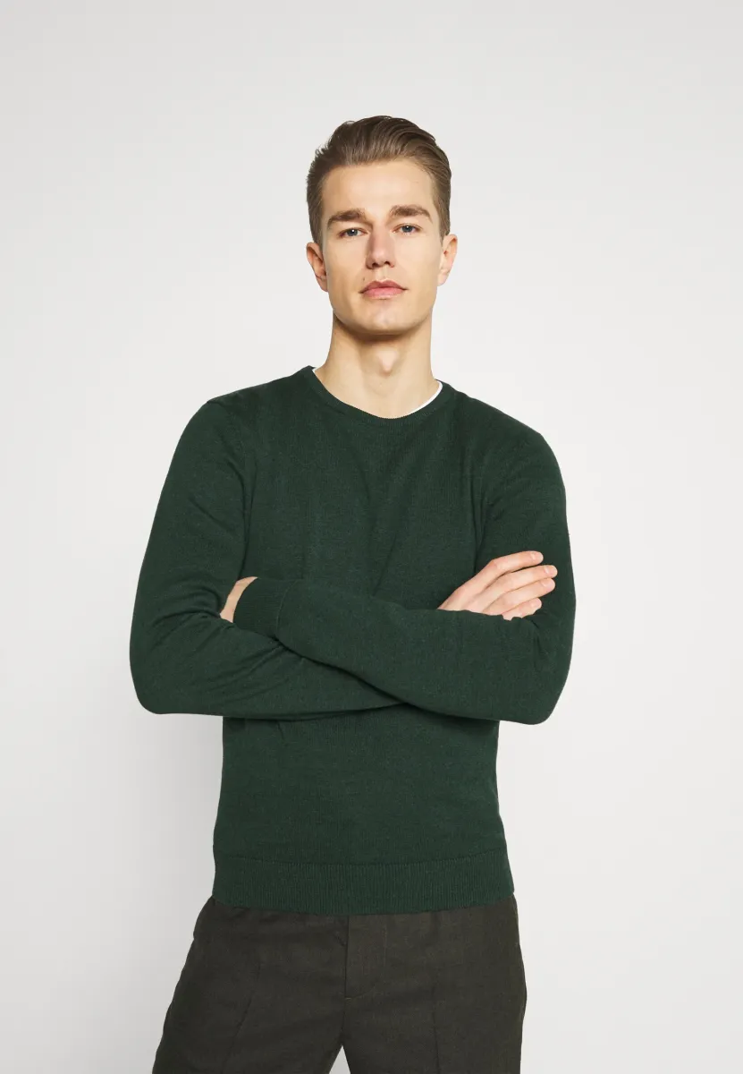 Strickpullover - mottled dark green