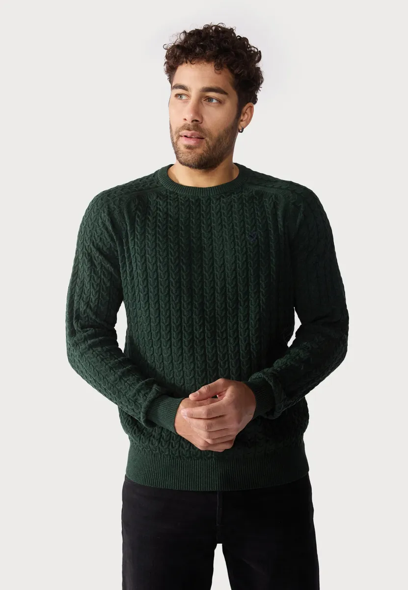 Strickpullover - mottled dark green