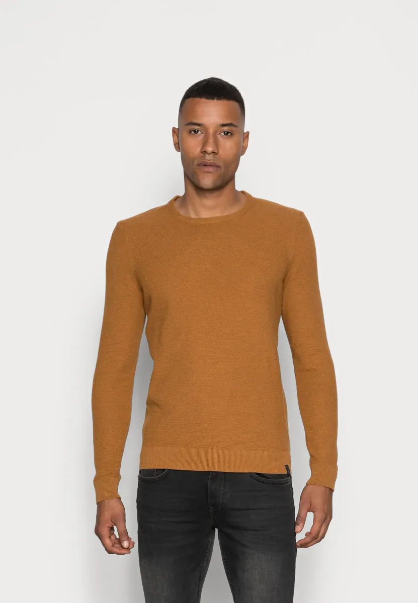Strickpullover - mottled dark yellow