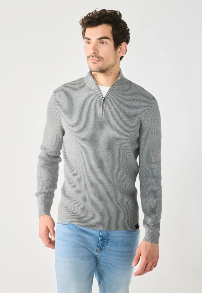 Strickpullover - mottled grey