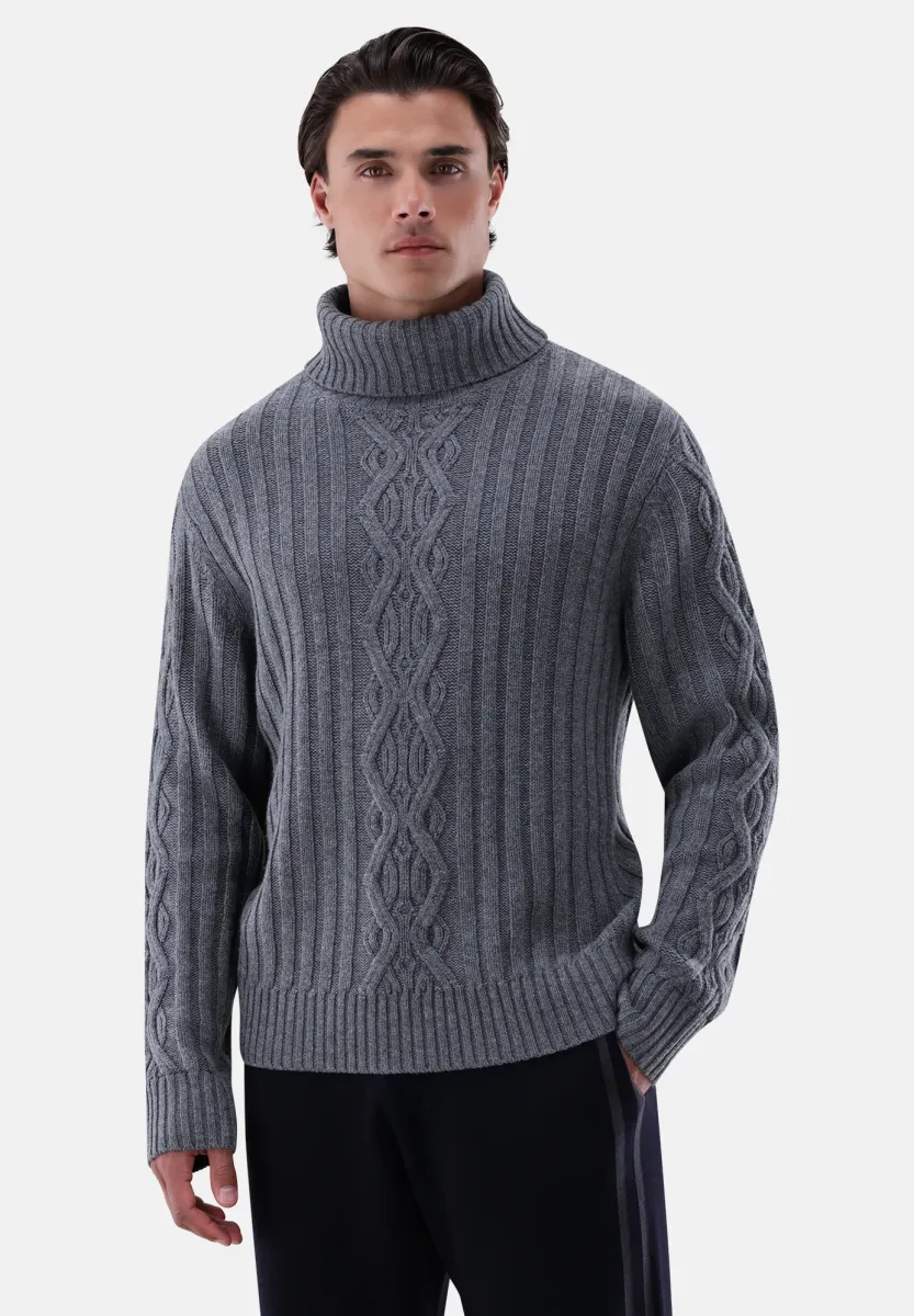 Strickpullover - mottled grey