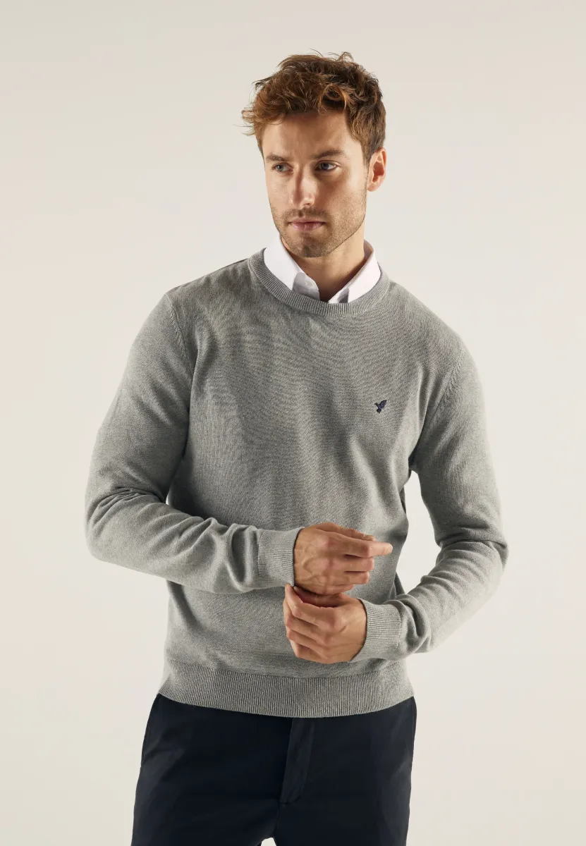 Strickpullover - mottled grey