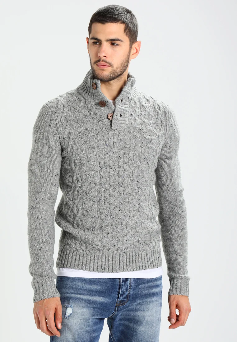 Strickpullover - mottled grey