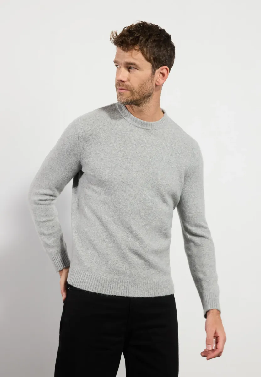 Strickpullover - mottled light grey